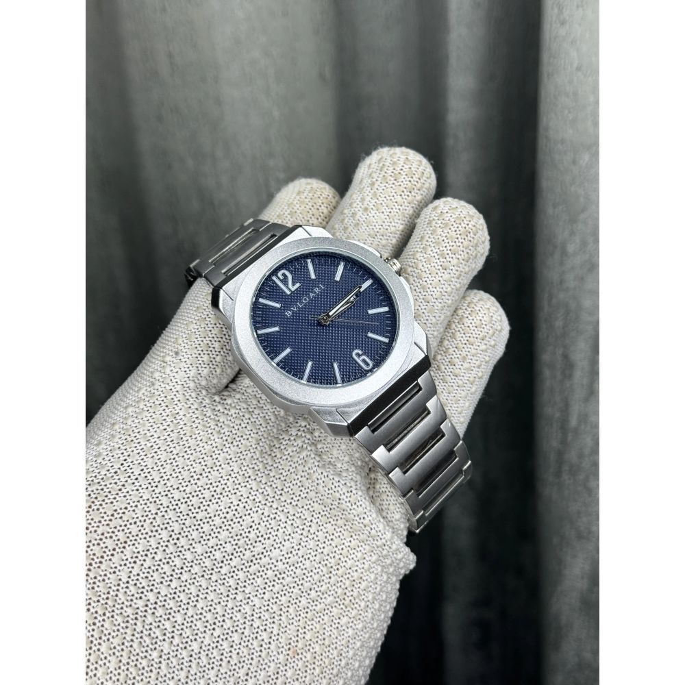 Bvlgari Octo Roma Silver Blue Premium Watch