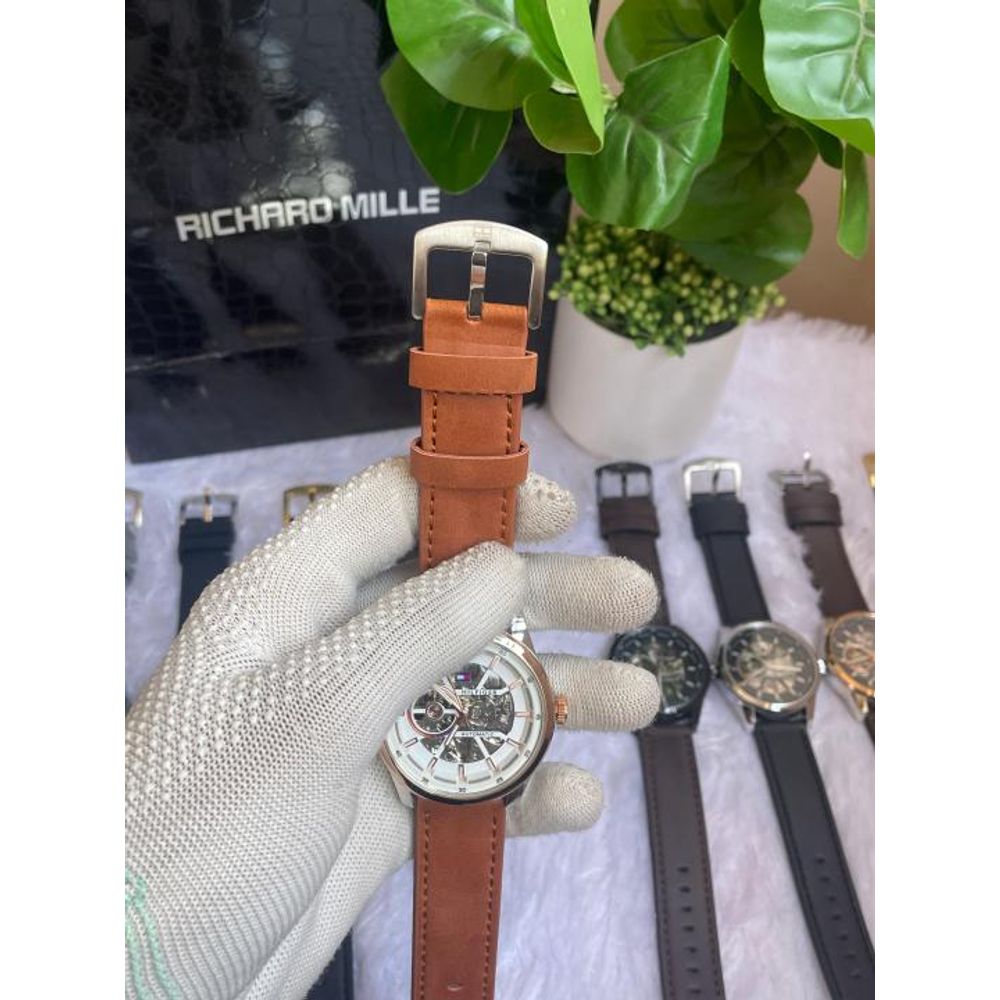 Tommyy  Hilfiger Automatic Leather Brown Rose Gold White AT143