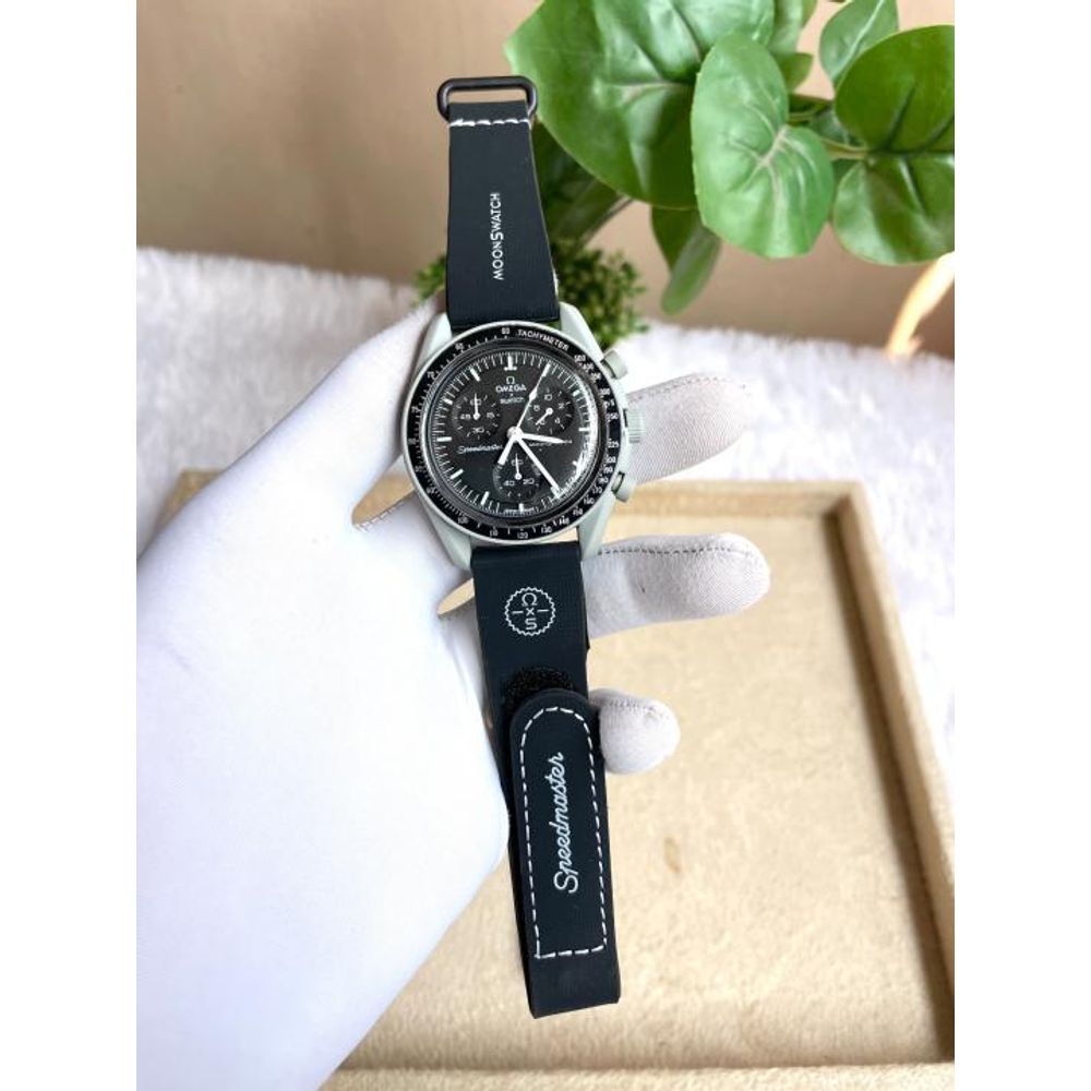 Omegha Swach Chronograph Grey Black AT481