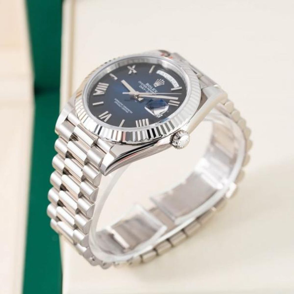 Rolee_x Oyster Perpetual Day Date 40 Battery Silver-Blue