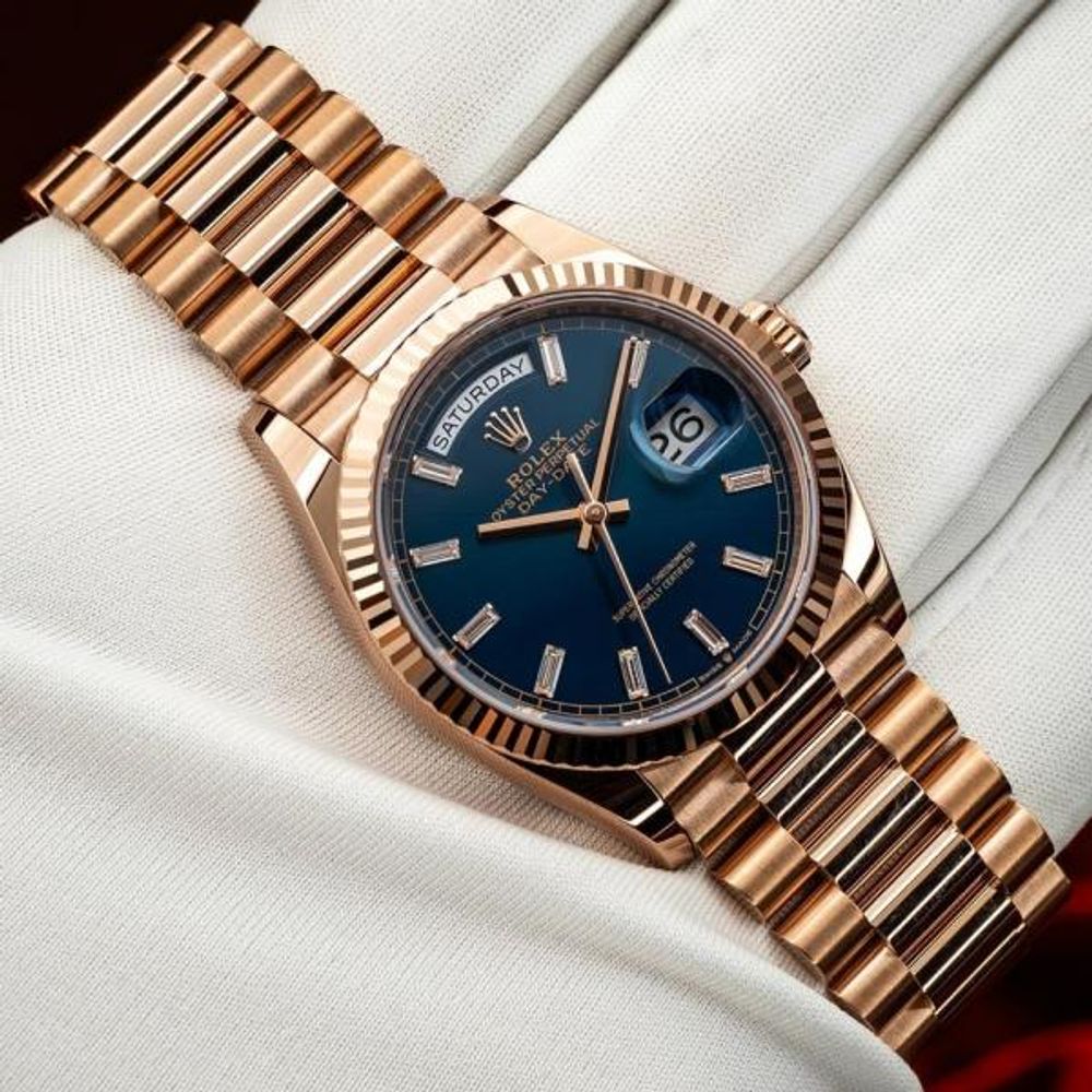 Rolee_x Oyster Perpetual Day Date 40 Battery Copper-Blue-Diamond