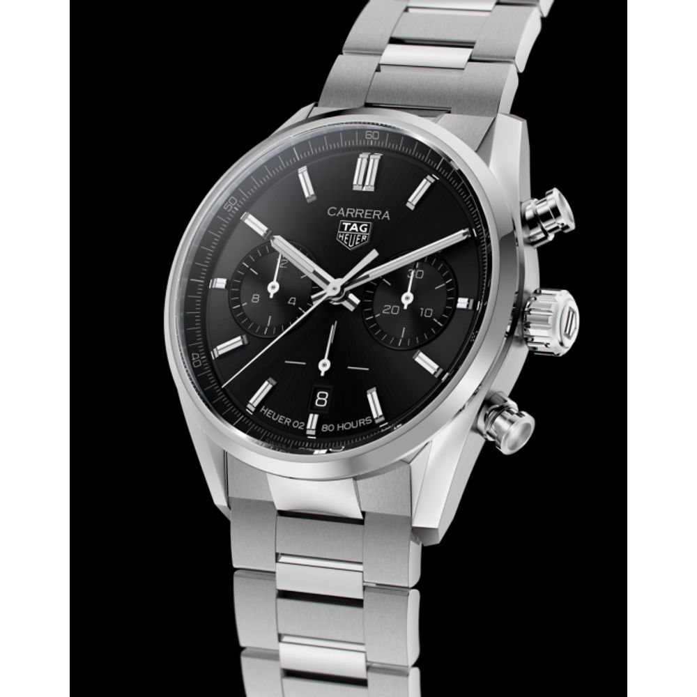 TAG Heuuer Carrera Chronograph silver Black