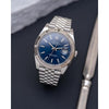 Rolee_x Oyster Perpetual Date Just Silver Blue