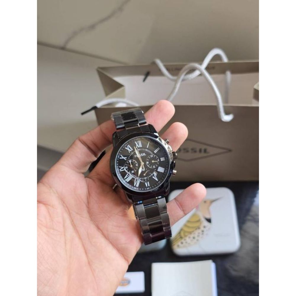 FOSIL GRANT MENS ALL BLACK  CHRONOGRAPH  261
