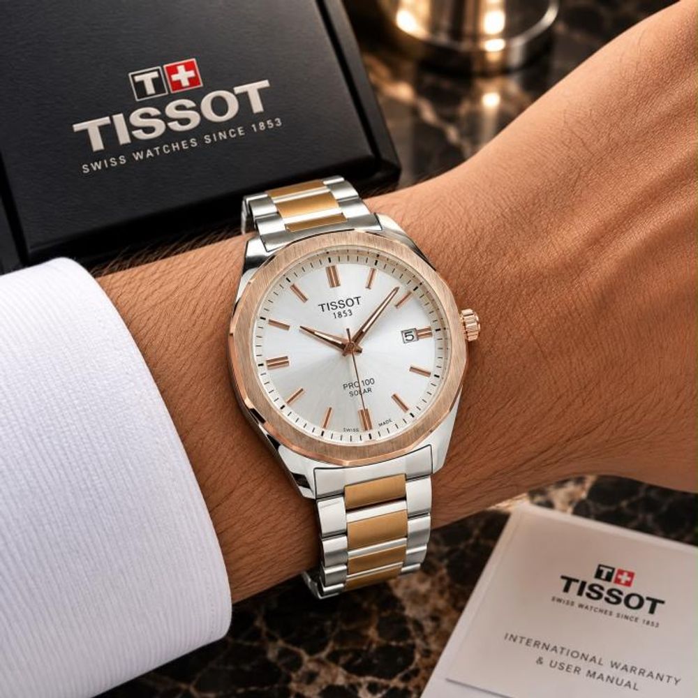 Tisot PRC 100 Solar Two Tone White Dial