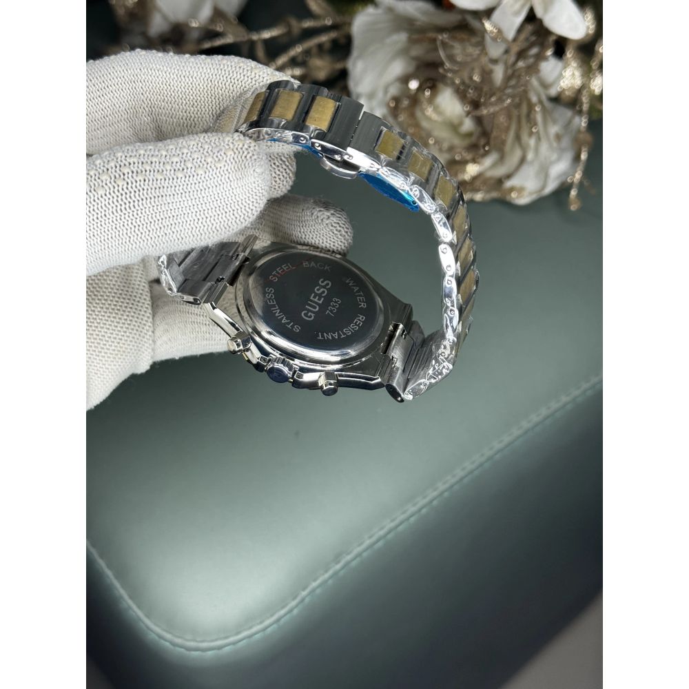 Gues s Eqaulity Dual Tone Green Premium Chronograph Watch
