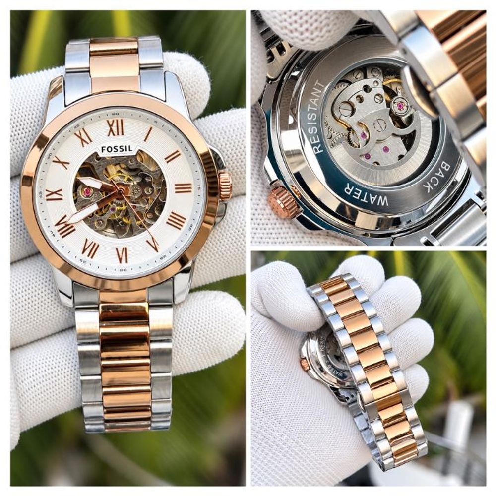 Fosil Automatic Two Tone White AT497