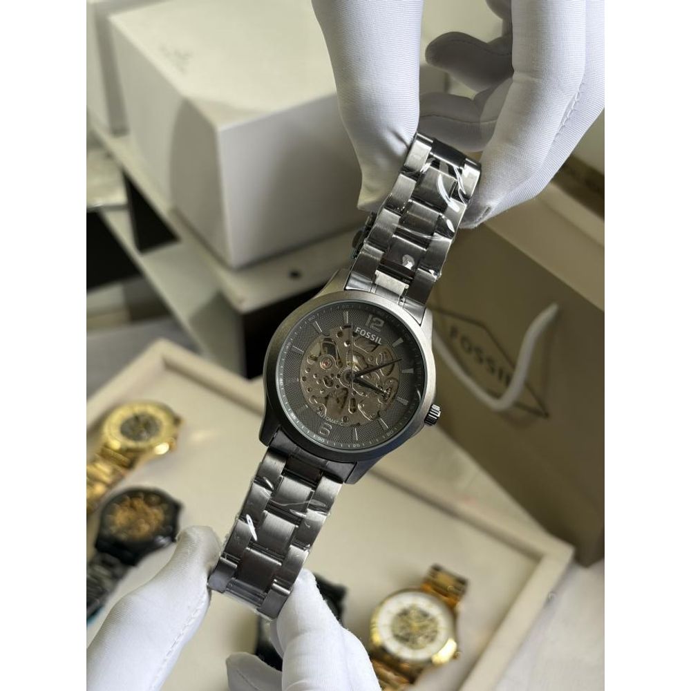 FOSSIIL SKELETON AUTOMATIC HEAVY QUALITY GREY 779