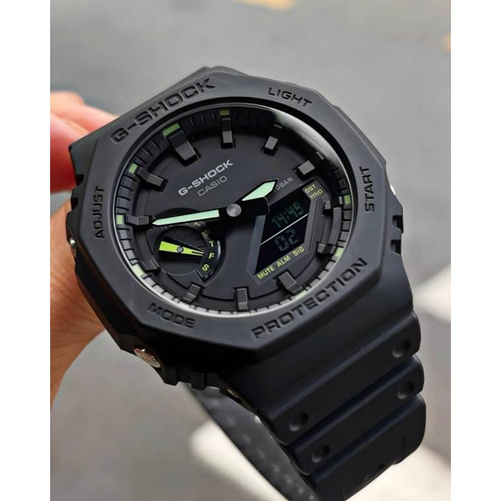 Casio g shock ga2100 black and green