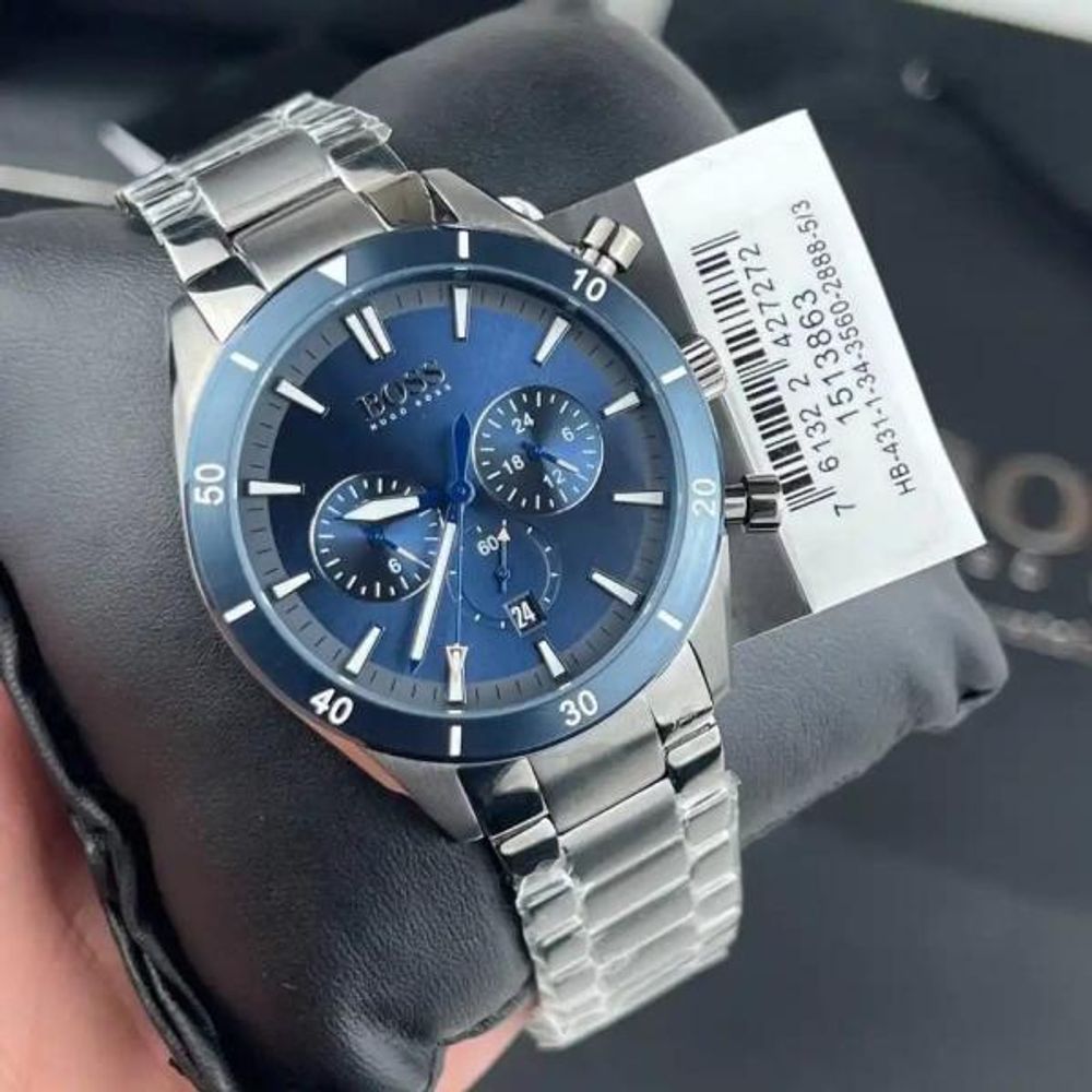 BOS S TROPER CHRONOGRAPH WATCH SIL BLUE  HVY 11 [6]