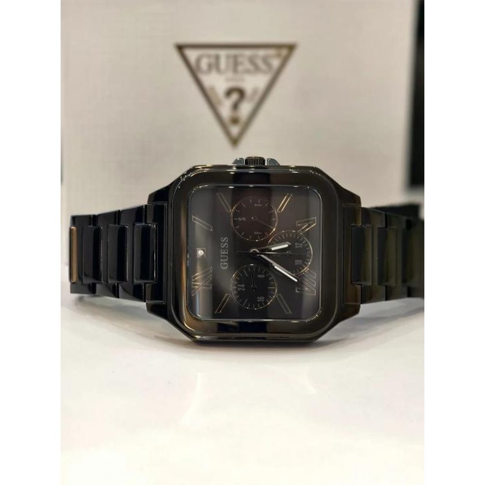 Gues_s Men Headline Square Gunmetal Analogue black