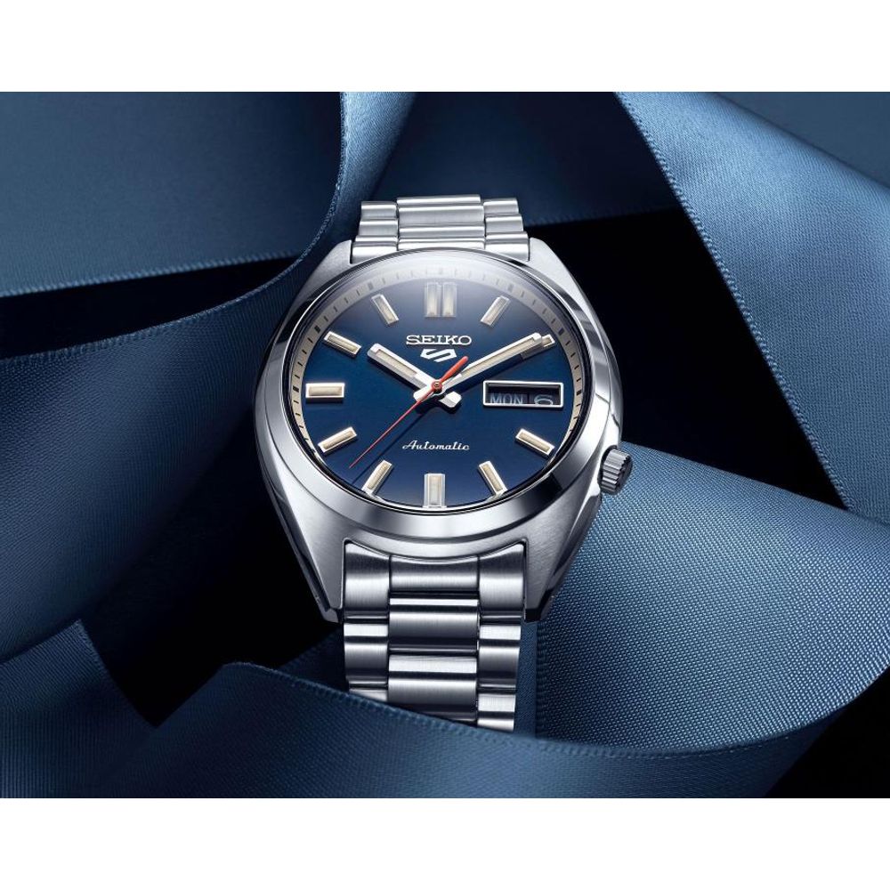 Seiko_o 5 Sports SNXS Automatic silver blue