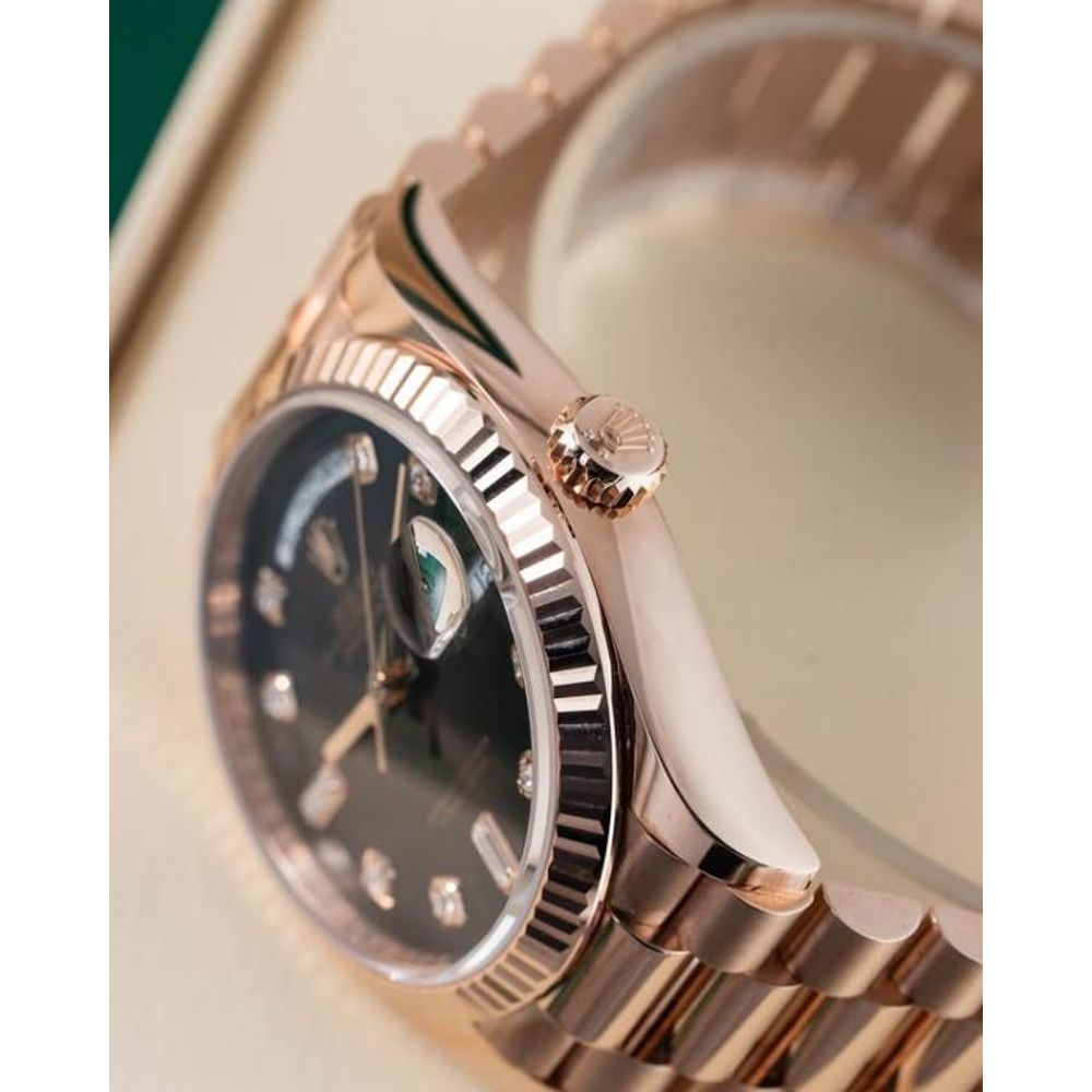 Rolee_x Oyster Perpetual Day Date Diamond Cooper Brown 40 Battery