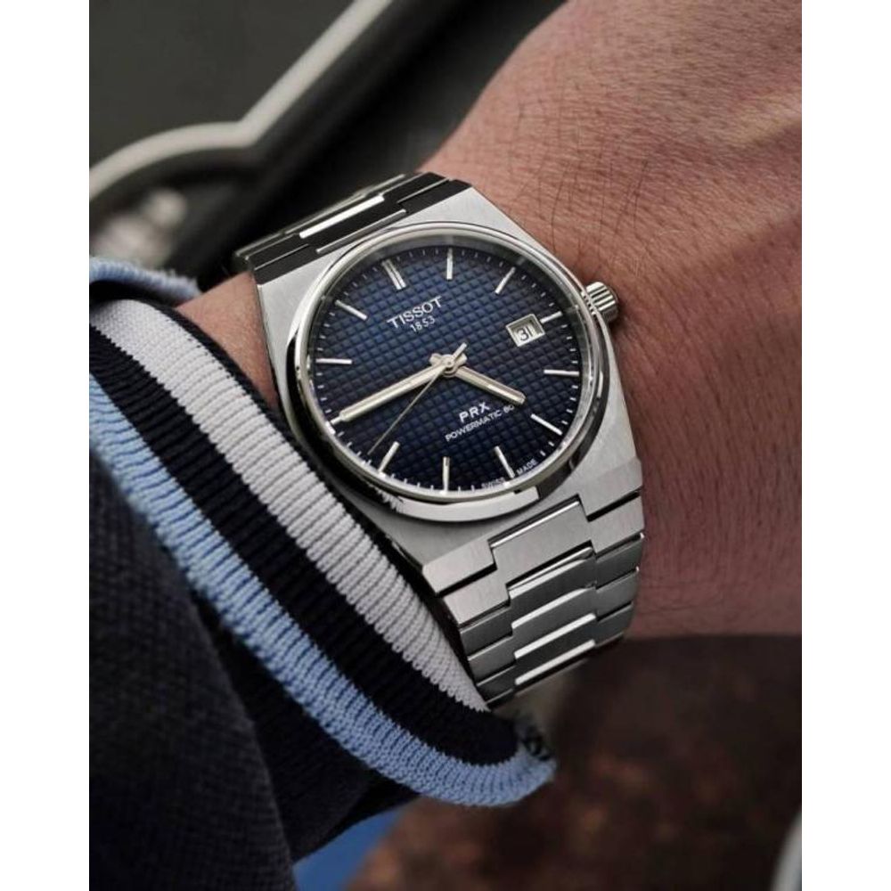 Tissoo_t 1853 Prx Automatic Top Quality  silver dark blue