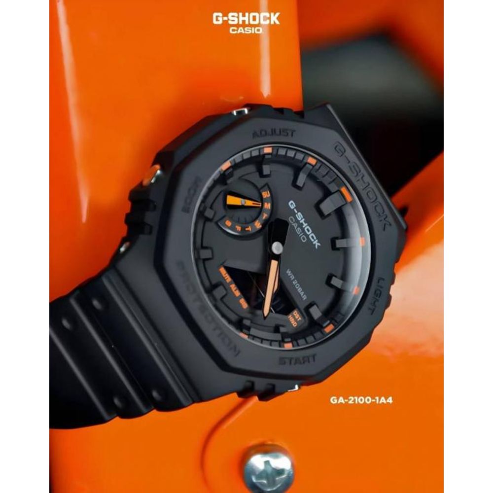 Casio g shock ga2100 black and orange