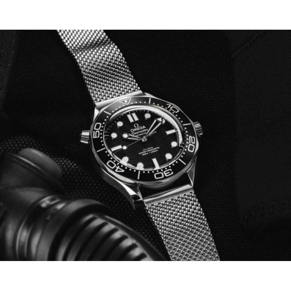 Omegg_a Seamaster Diver 300 Automatic silver Black white niddle