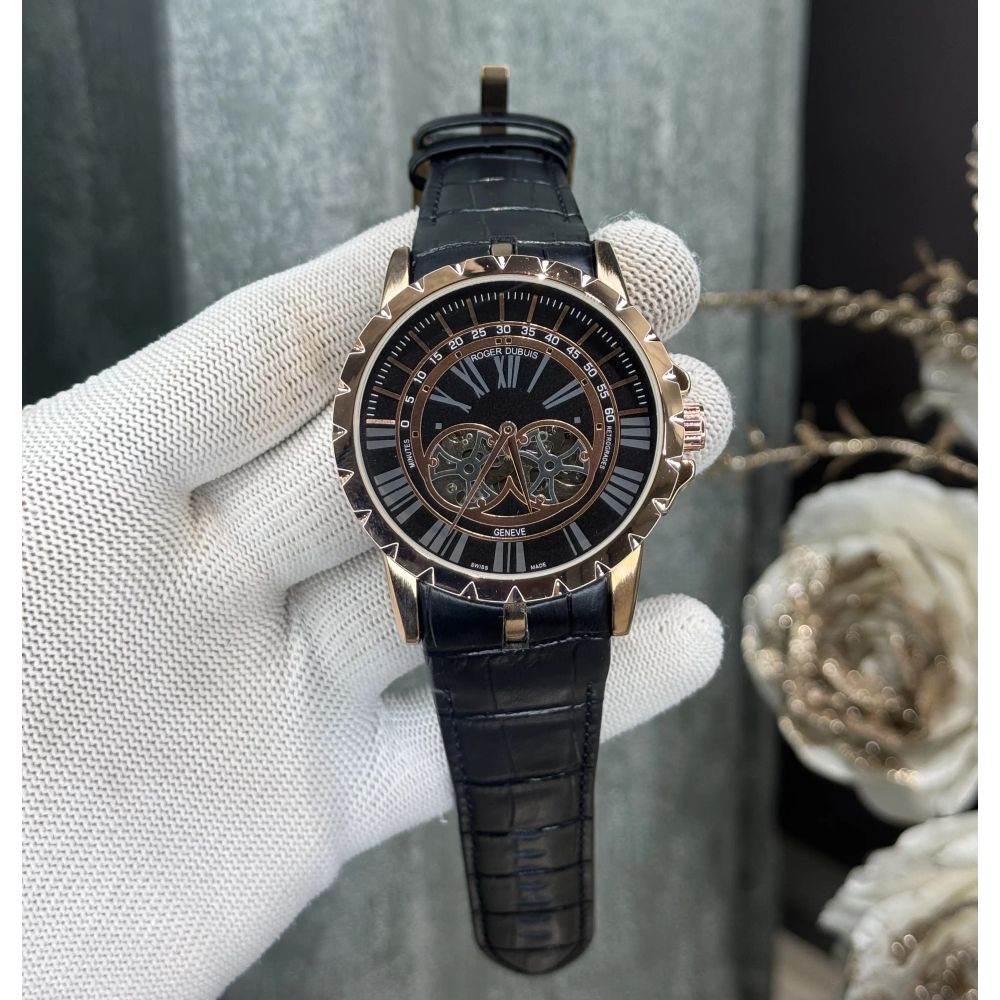 Roger Dubuis E-xcalibur Copper Black Leather Strap Automatic Watch