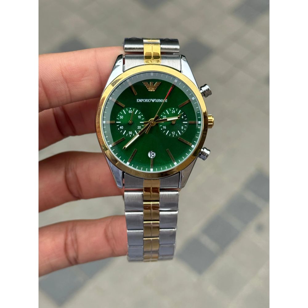 Emporio Arman_i Chronograph Two Tone Green Dial