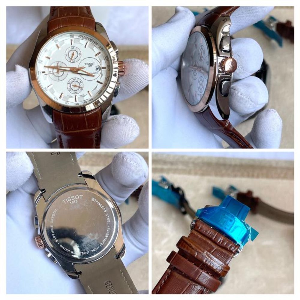 Tisot Couturier Chronograph Brown Copper White AT298