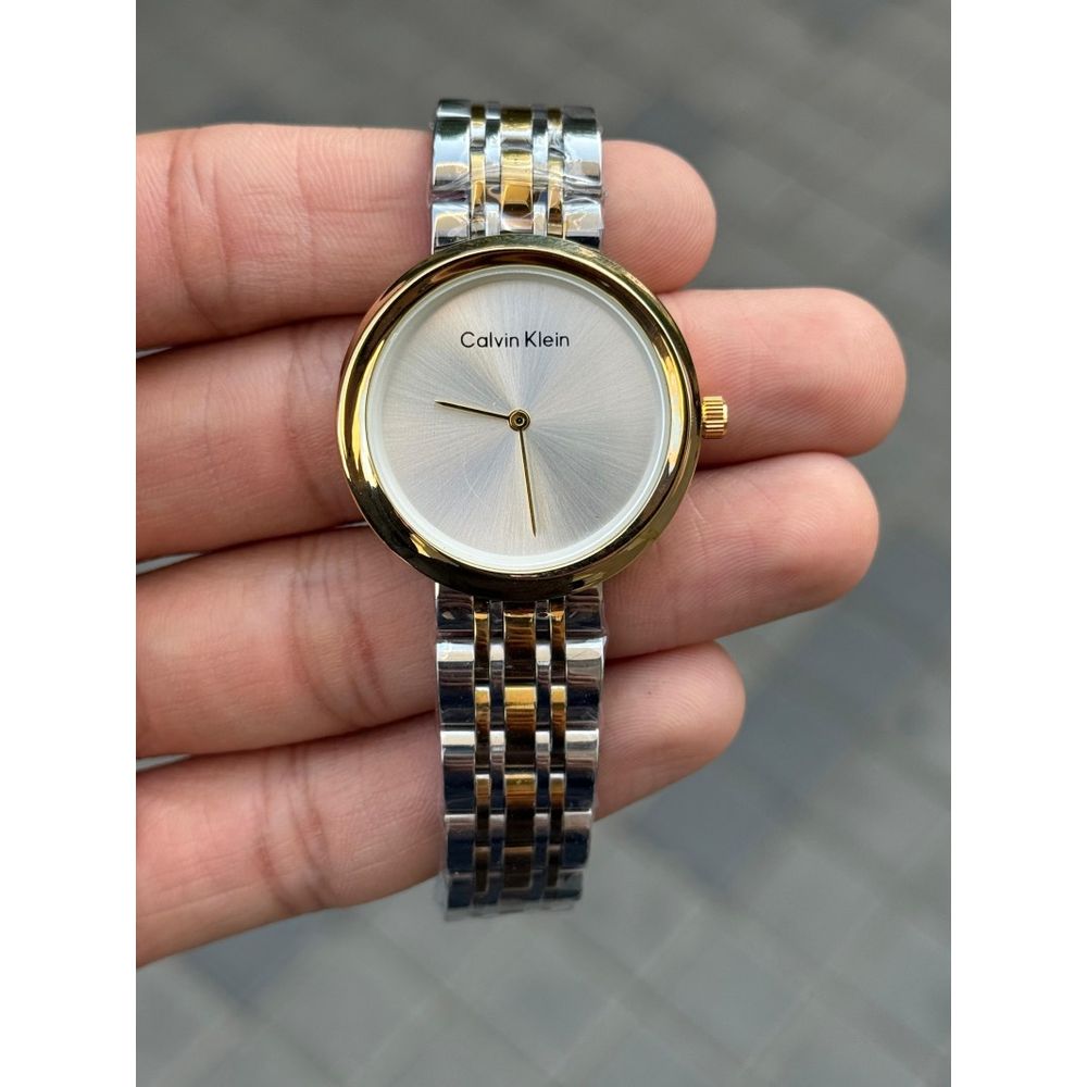 Calvin Klei n Slim Women s Gold Two Tone White