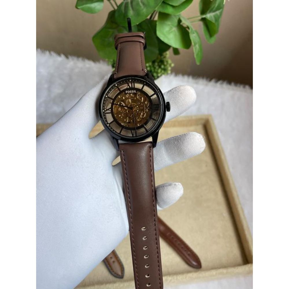 FOSIL TOWNSMAN AUTOMATIC DARK BROWN LEATHER BELT AT165