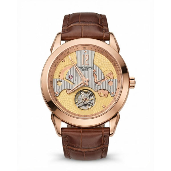 Patek Phillipe Peacock Witness Tourbillon Copper Yellow Dial