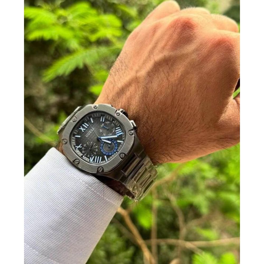 GUES_S HEADLINE Men Gunmetal  Square
