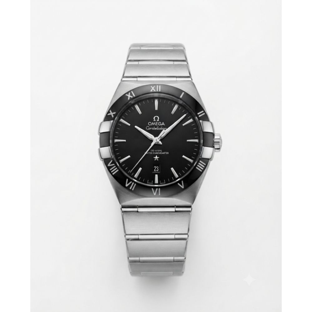 Omegg_a Constellation Co-Axial Chornometer Silver Black Dial