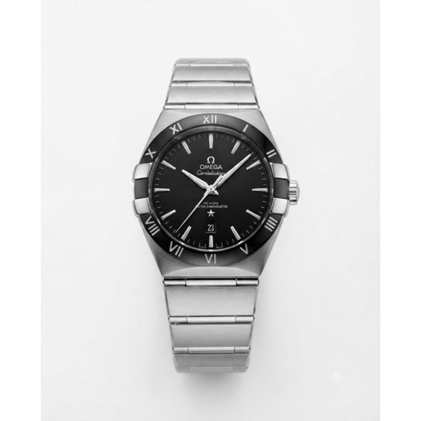 Omegg_a Constellation Co-Axial Chornometer Silver Black Dial