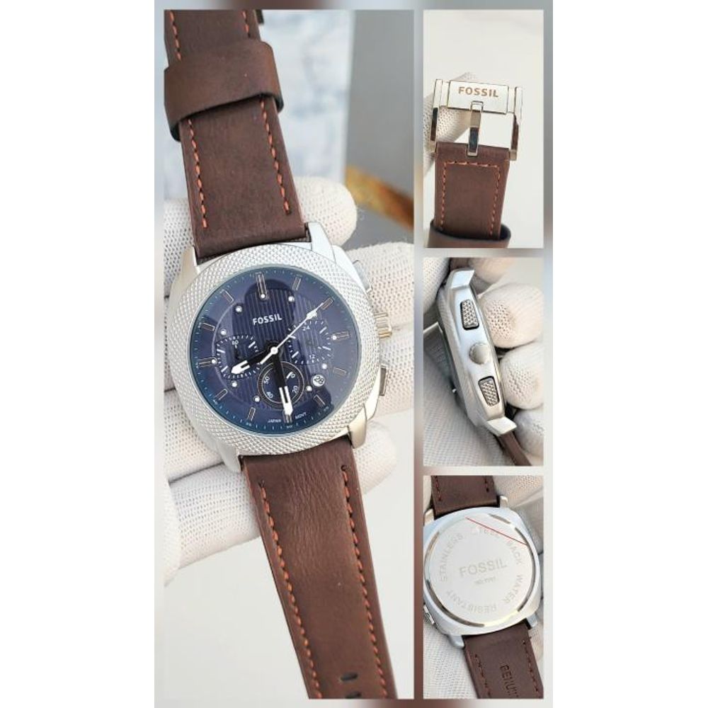 FOSIL_CHRONO_BLUE_SILVER_BROWN_BELT_290
