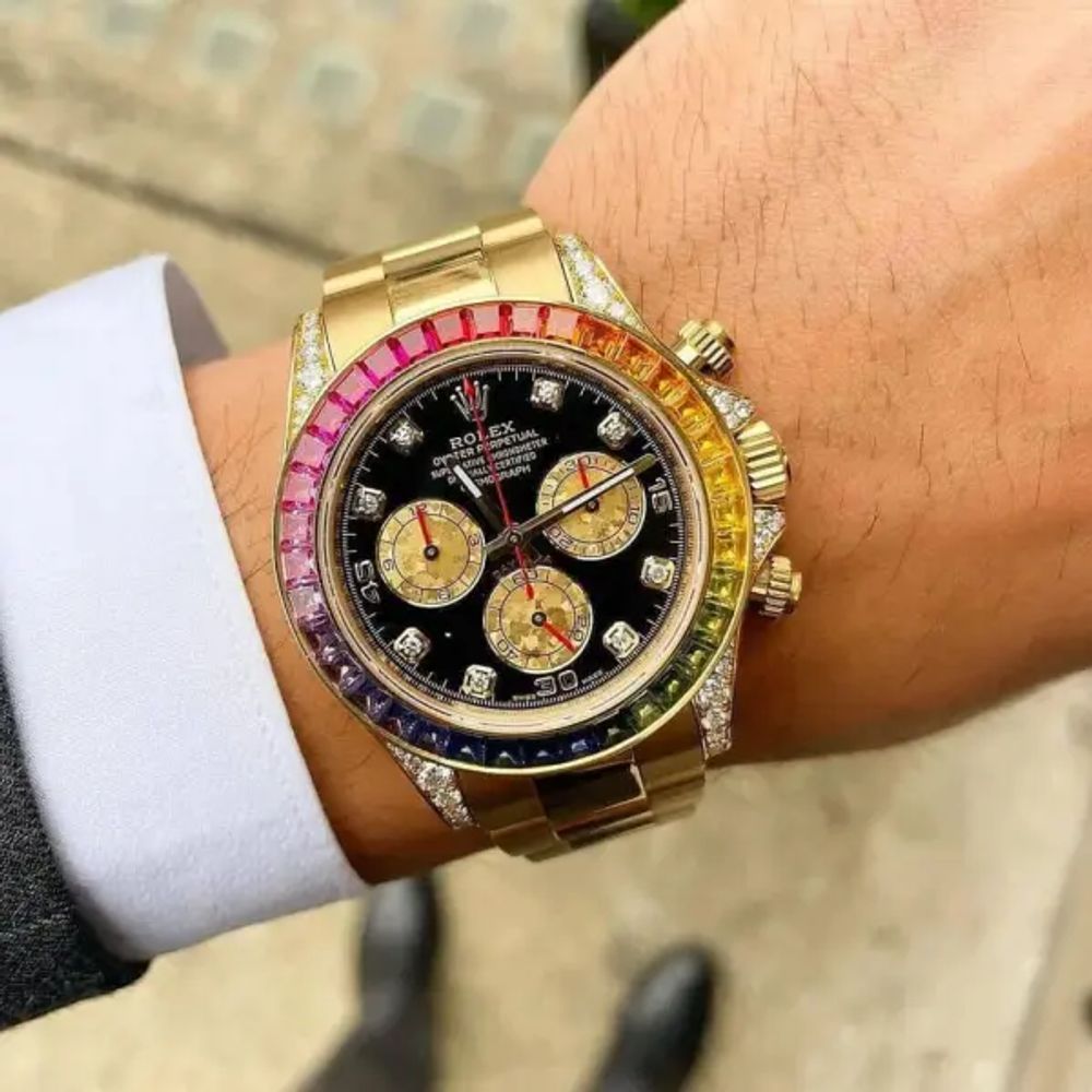 Rolee_x Oyster Perpetual Rainbow Gold