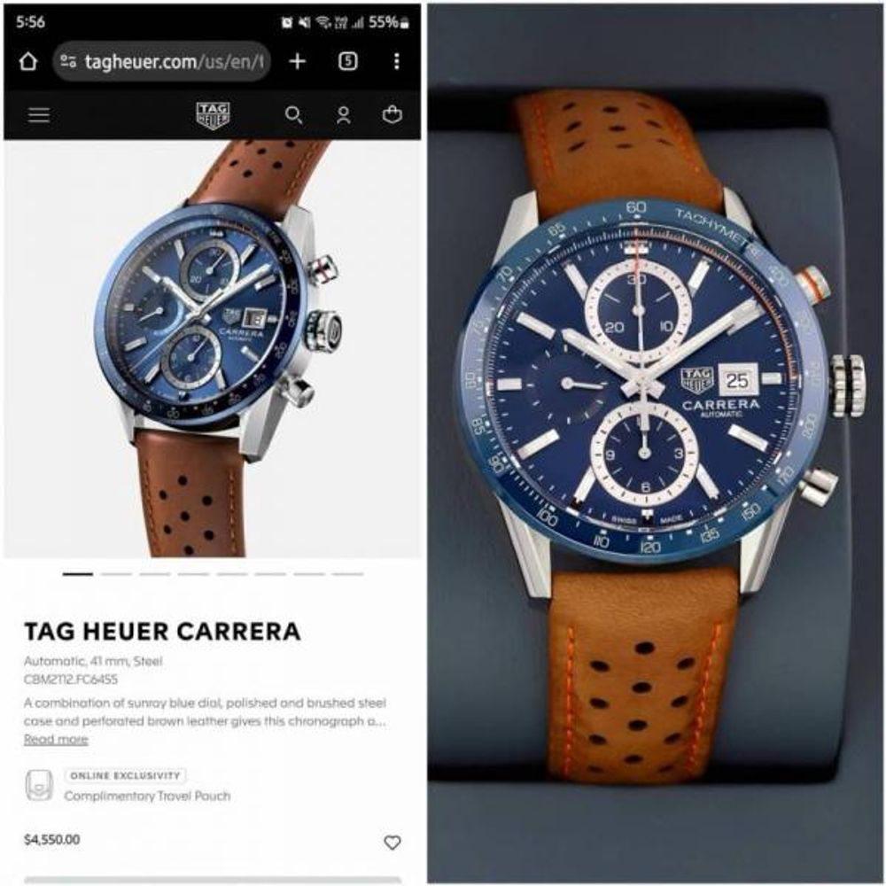 Tag Heuee_r Carrera Caliber 17 brown and blue