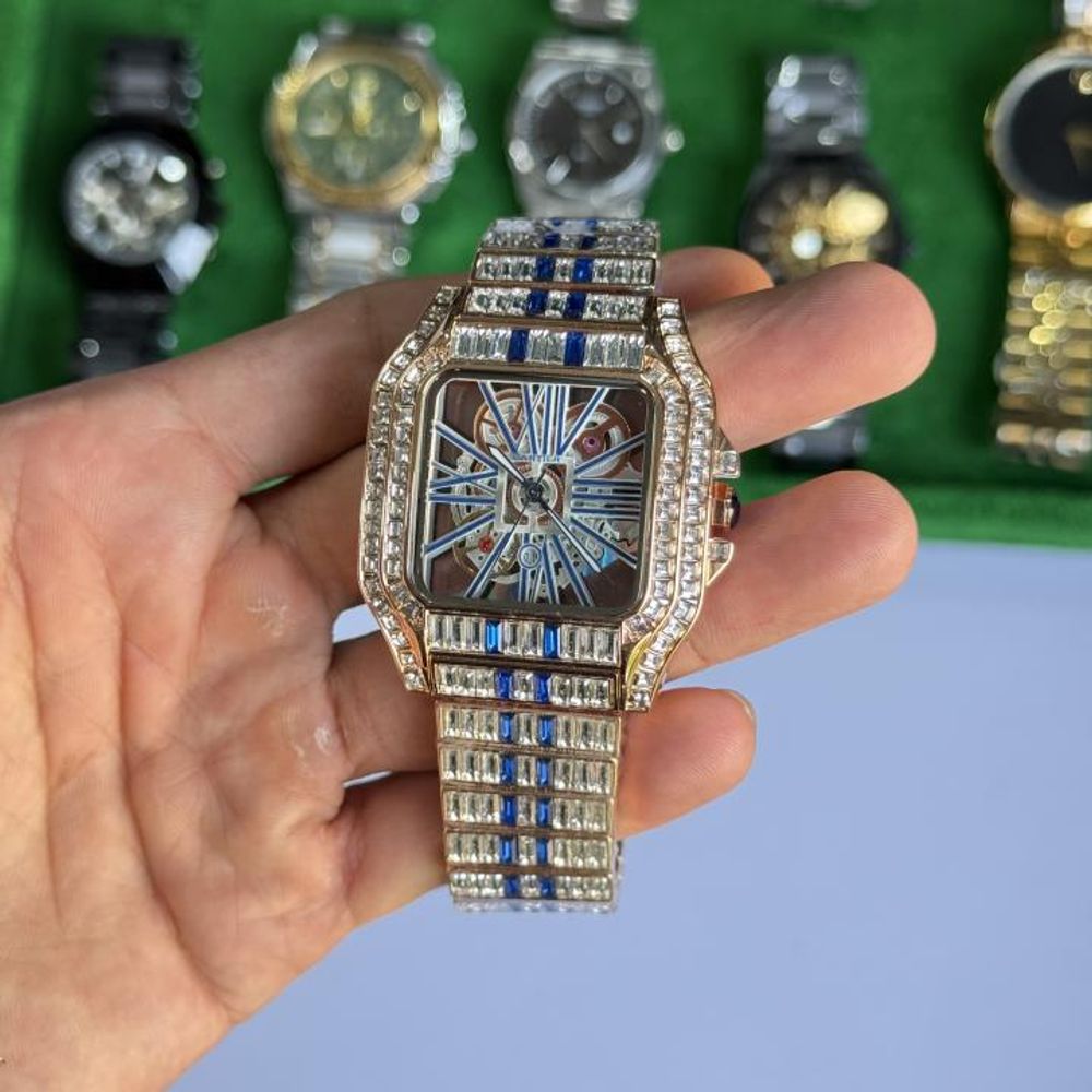 Cartiarr Santos Diamond Quartz (GoldBlue)