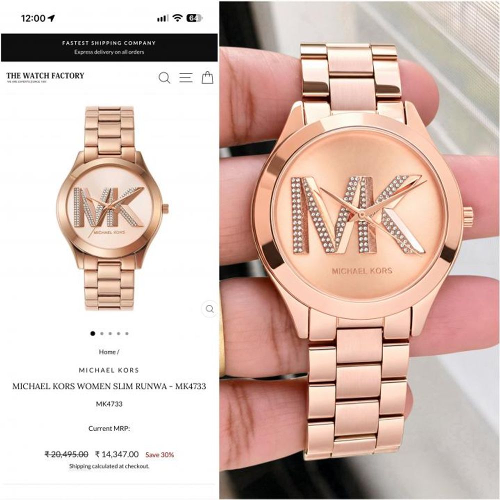 Micheal Kors Slim Runway WomenSwach pink
