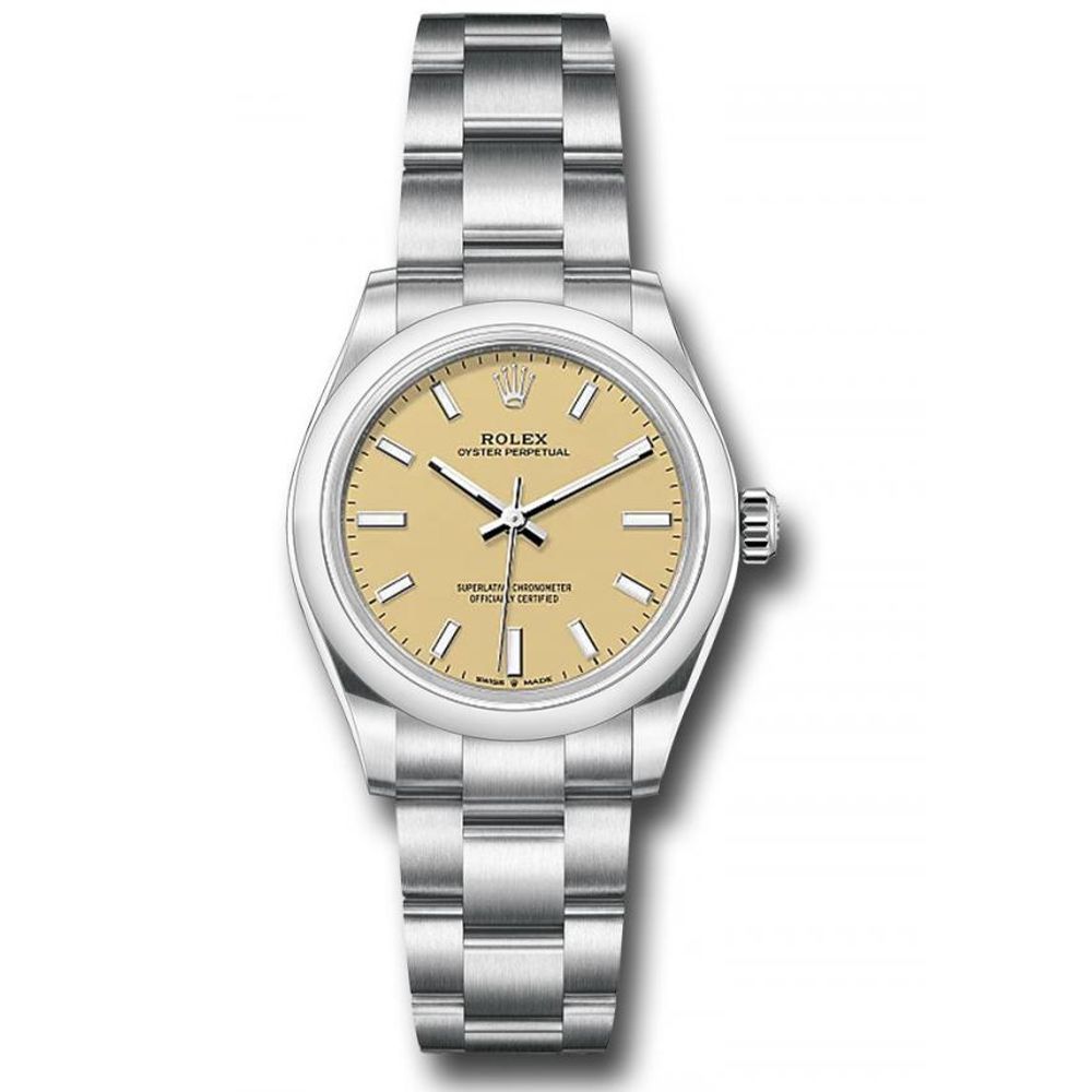 Roleex Oyster Perpetual 41 Silver Chain Beige Dial  (437)