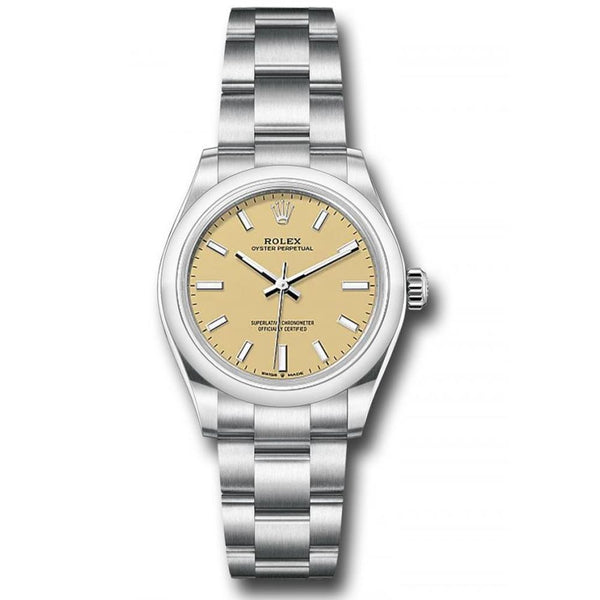 Roleex Oyster Perpetual 41 Silver Chain Beige Dial  (437)