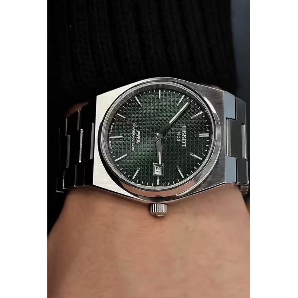 Tissort Prx 1853 Silver Green Checks Dial