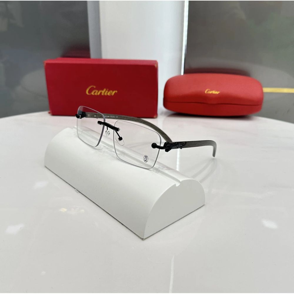 Cartie r Black Wooden Jaguar Premium Glasses 2592