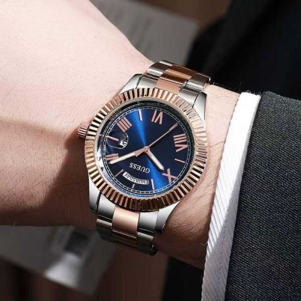 Gues s Day Date Men Dual Tone rose blue