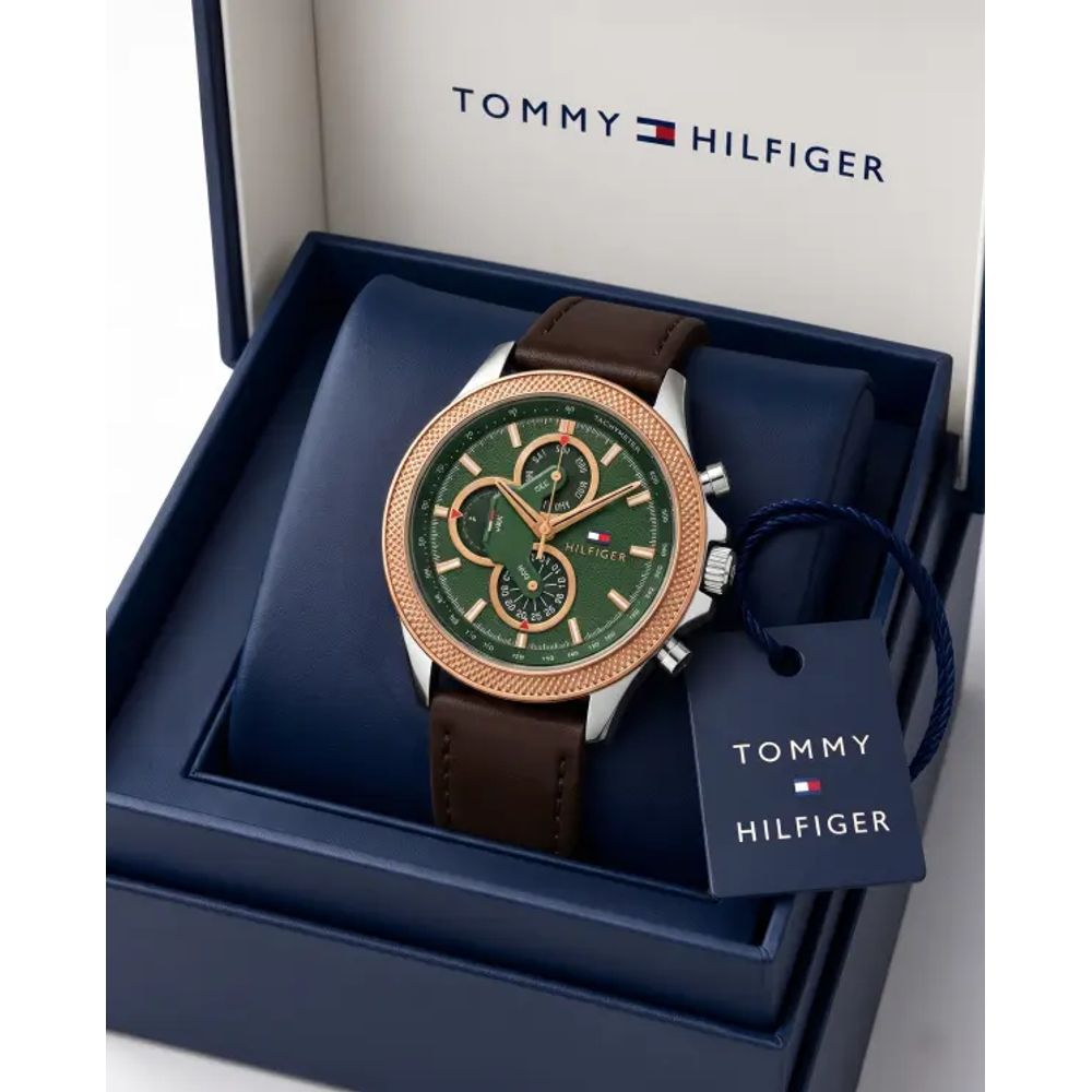 Tommy Hilfigar Clark Leather Brown-Copper-Green