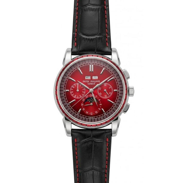 Patek Philipe Grand Complications Style Red Dial Black Leather Strap  (182)