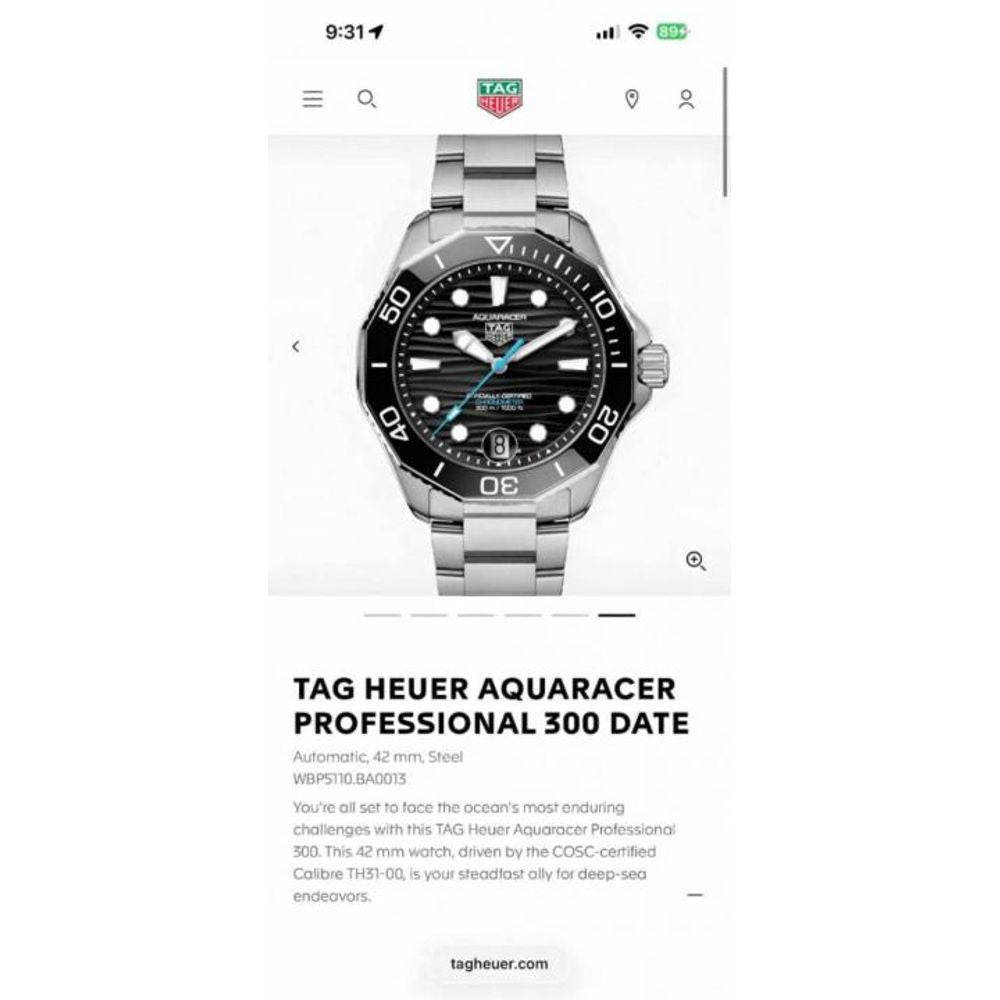 Tag_g Heuee_r aquaracer professional 300m date automatic japan zik zake line silver Black