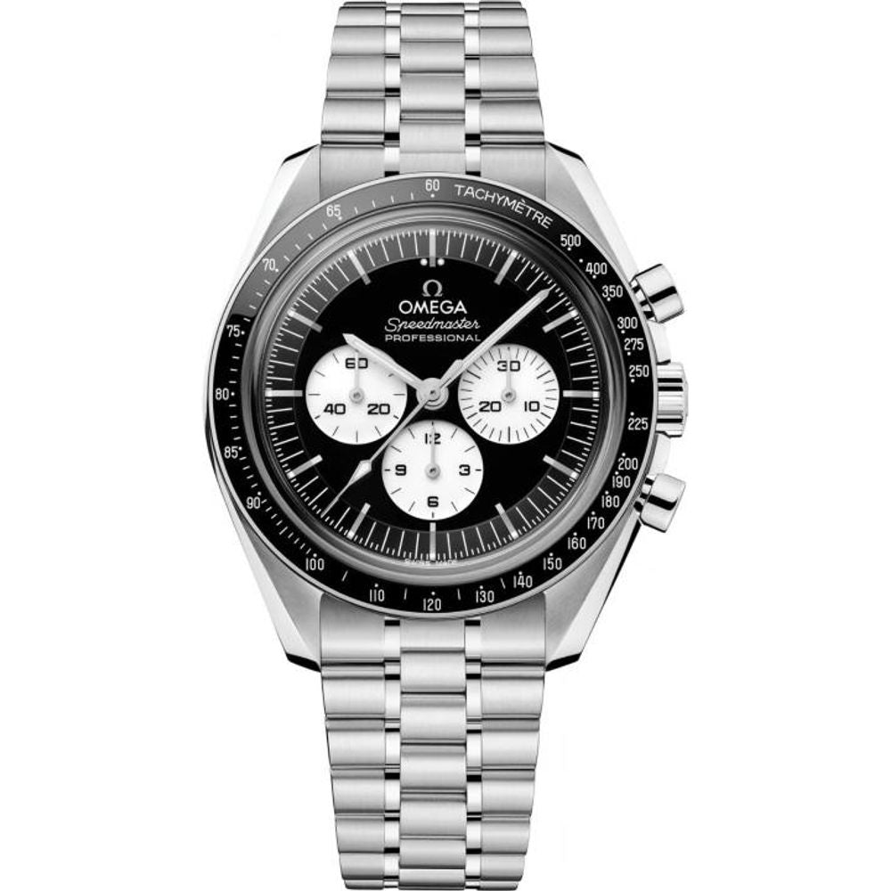 Omegha Speedmaster Moonwatch Professional silver Black white chronograph