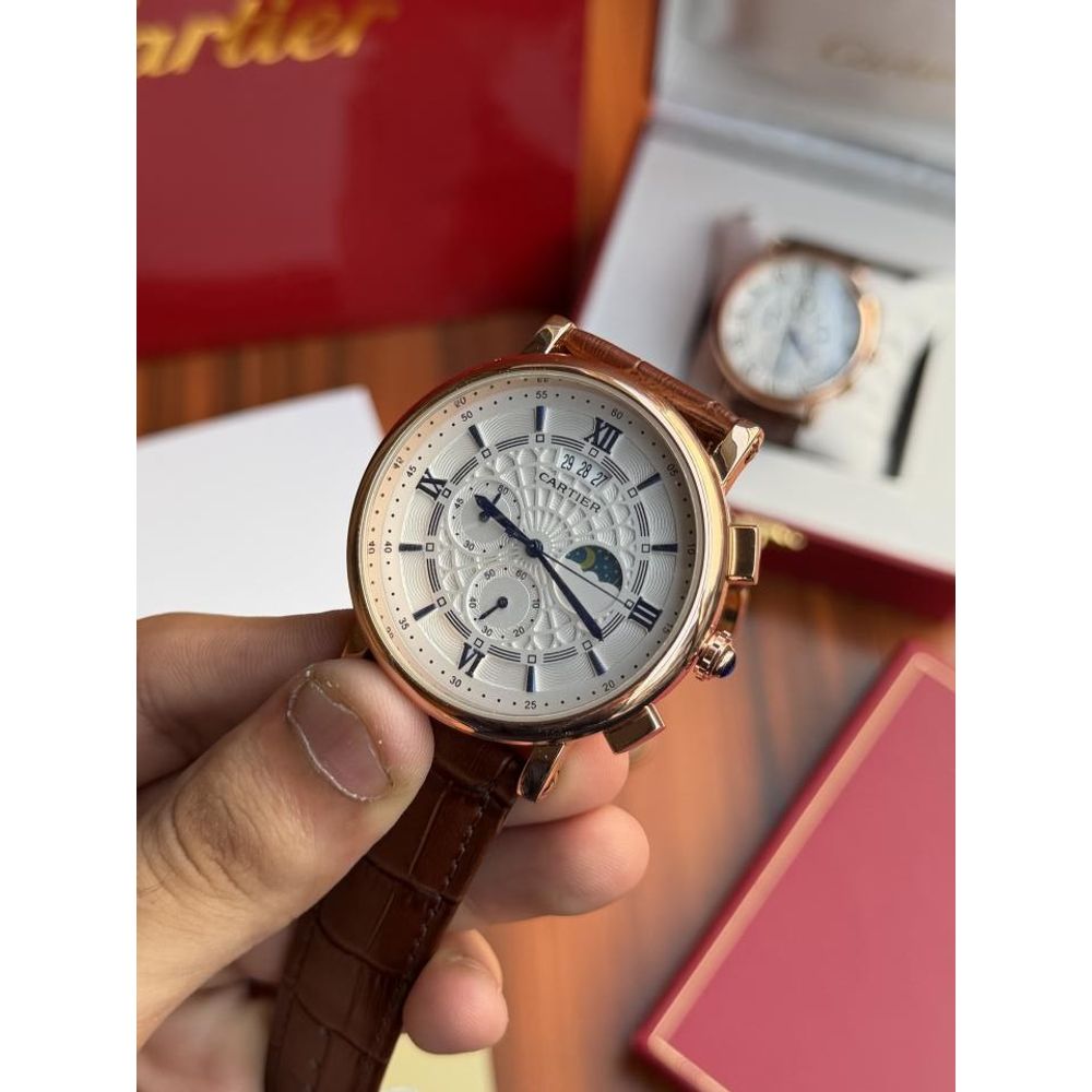 Cartiar Baloon Leather Chronograph Working