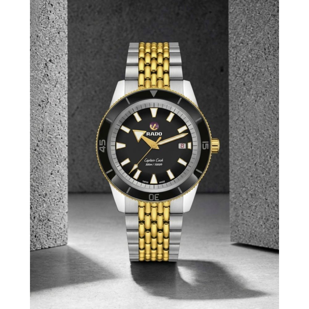 Raddo Captain Cook Automatic watch 2 ton gold black