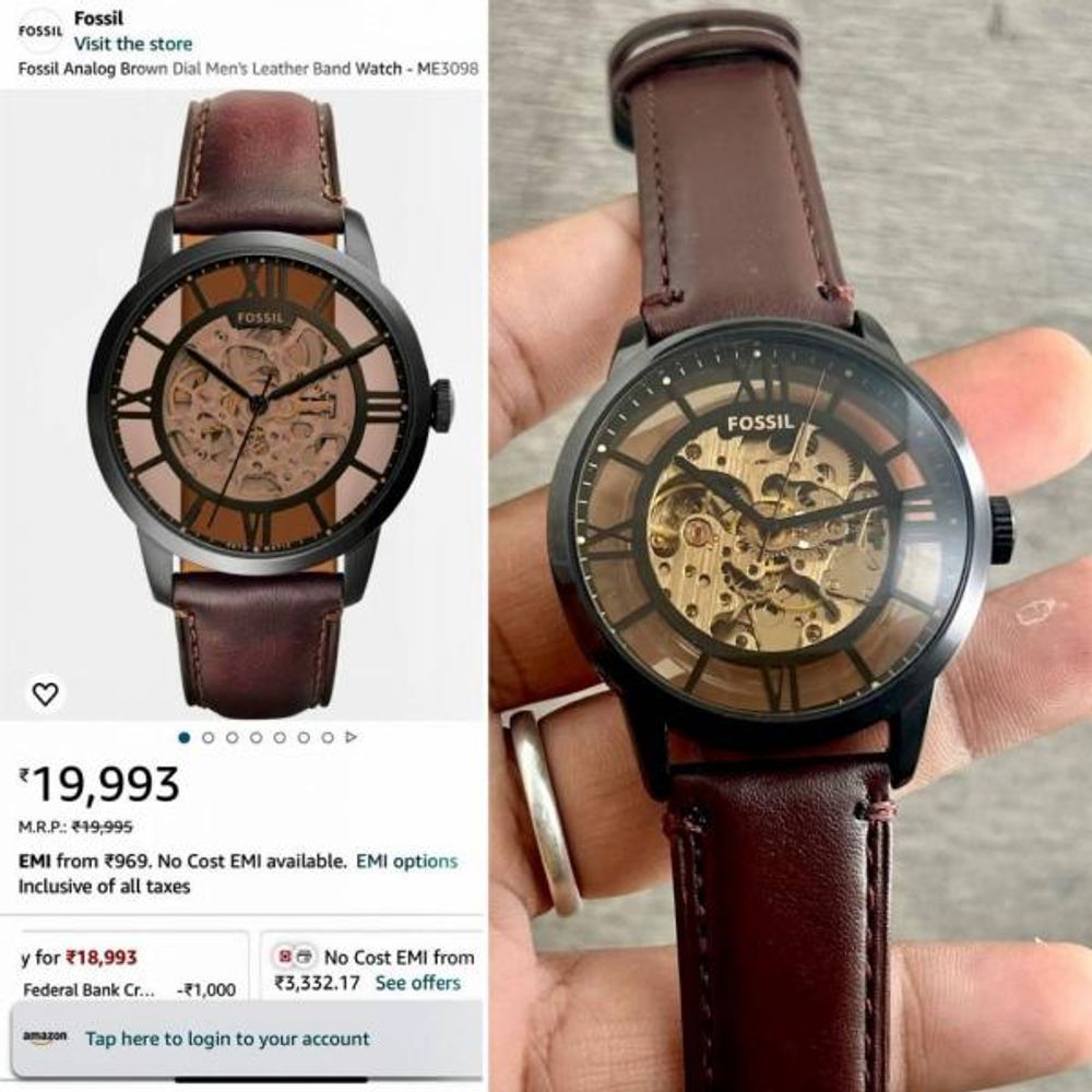 Fossii_l Townsman Brown-Black Automatic