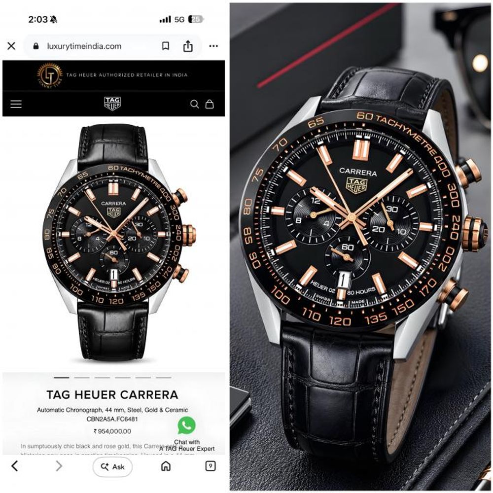 TAG Heueer Carrera Sport Chronograph black and brown
