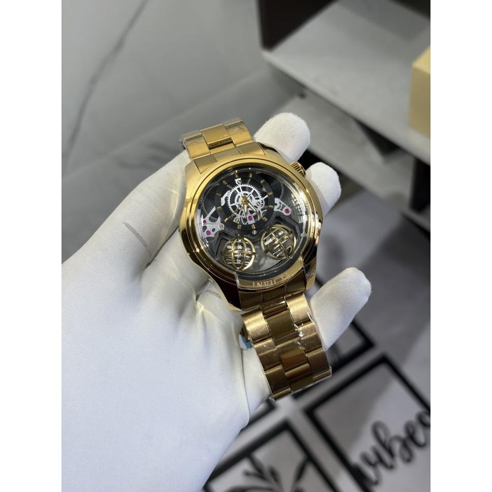 INVICTA TWIN AXIS SPECIALITY QUARTZ STORE GOLD BLACK 1109