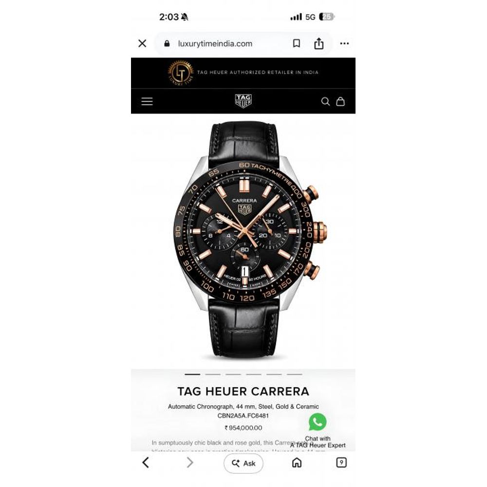 TAG Heueer Carrera Sport Chronograph black and brown