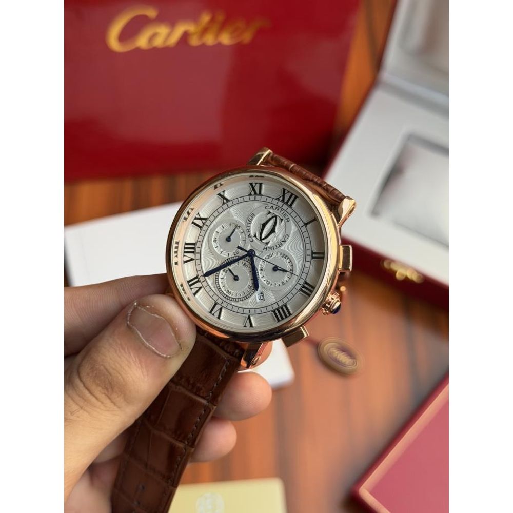 Cartiar Baloon Leather Chronograph Working